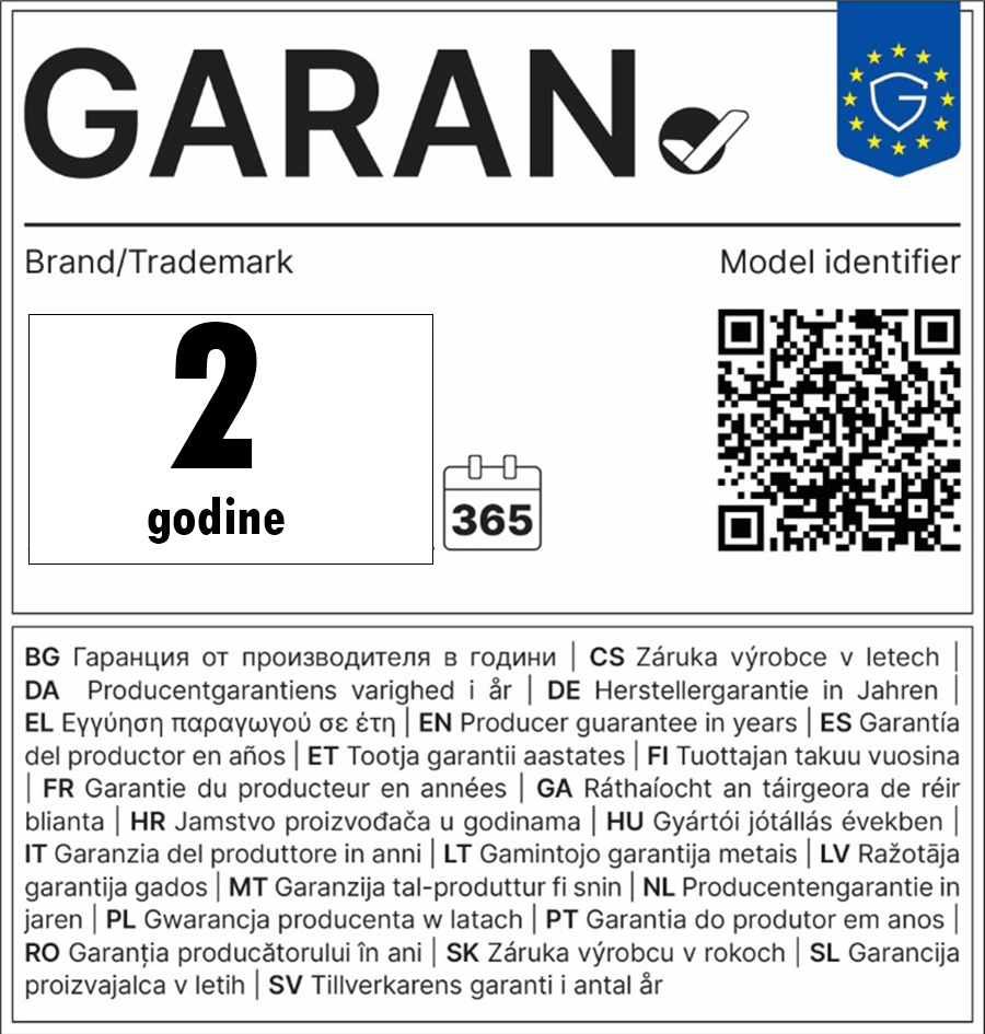 Garancija 2 godine Garancija 2 godine